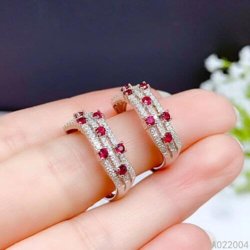 KJJEAXCMY fine jewelry 925 sterling silver inlaid natural gemstone ruby new Female ring popular Support test hot selling