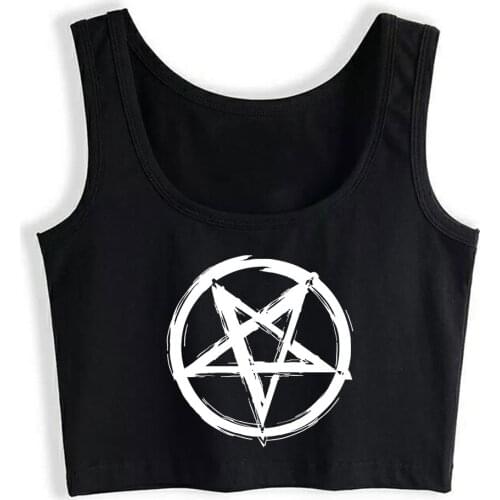 Crop Top Women Pentagram Harajuku Tank Top Women Custom Women Clothes
