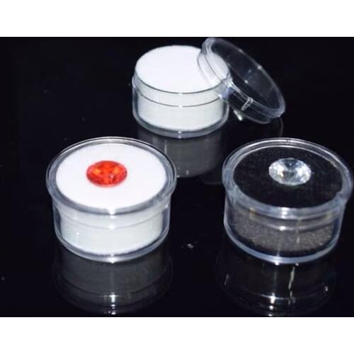 Round gems packaging box jewelry boxes organizer gemstone jewellery holder for diamond ring beads pandora charms pendnat case