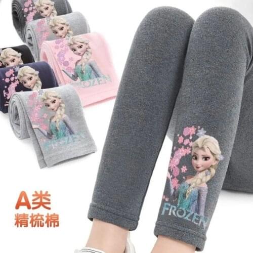 2021 Girls' Pants Frozen Fungus Leggings Cartoon Baby Cotton Leggings Spring and Autumn Childrens Pants