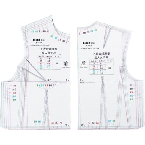 1:1 Fashion Women Ruler Prototype Full Scale Cloth Design Rulers Template Pattern Making Tools 5 Sizes In One Basic Pattern