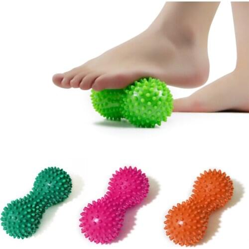 8 Colors Peanut Shape Massage Fitness Sport Yoga Ball Relieve Body Stress PVC Resistant Foot Spiky Massager Foot Care Tool
