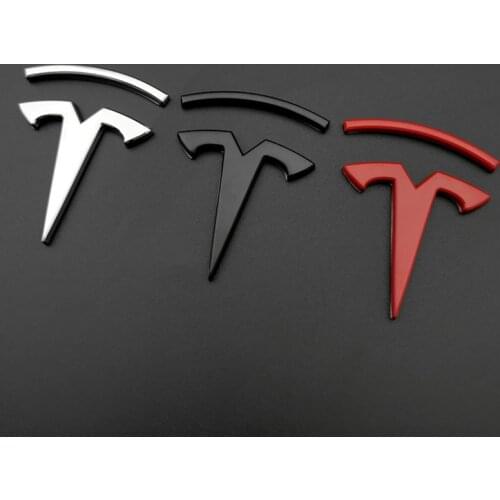 Suitable for Tesla Tesla Logo Metal Car Sticker, Modified Body Labeling Side Label, 3D Personality Creative Car Tail Label