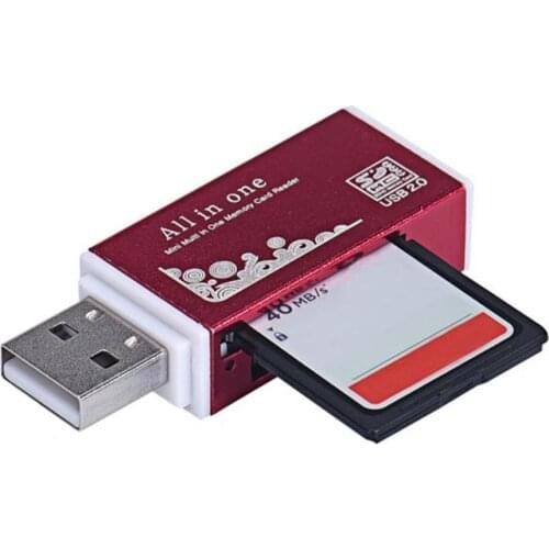 USB 2.0 All-In-One Multi-Function Card Reader Red USB 2.0 All In 1 Multi Memory Card Reader laptop accessories переходник