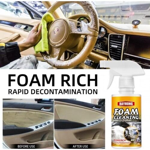 Multi-functional Car Interior Leather Seat Foam Cleaner Instrument Panel Plastic Rubber Foam Spray Automoive Sofa Home Cleaning