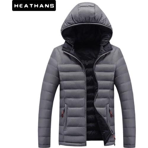 Mens Winter Parka Jacket Hooded Casual Light Weight Warm Cotton Padded Coat Male Parka Zipper Jacket Coats Men Solid Parkas Top