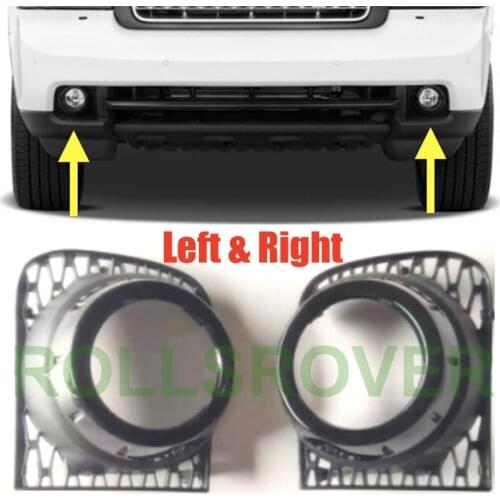 ROLLSROVER Pair of Front Bumper Fog Lamp Light Bezel Cover Molding For Range Rover 2010 2011 2012 Black