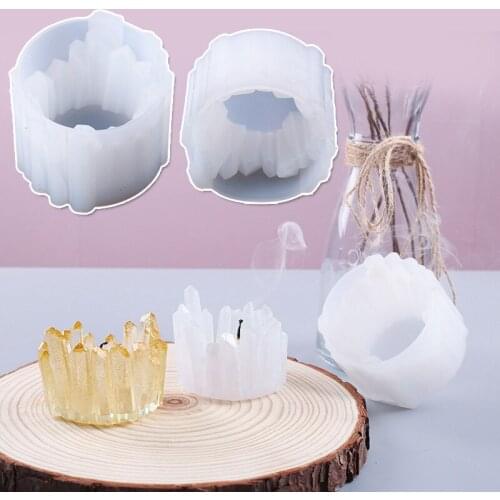 Candlestick Epoxy Resin Molds Silicone Mold Handmade Making Concrete Crystal stone candlestick Mould Craft Candle Holder Molds