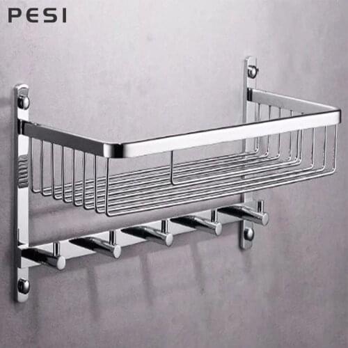 Bathroom Shelf Metal Shelf Storage Rack Stainless Steel Firm Shower Kitchen Fitted Wall Storage Organizer Rack Black,Gold,Chrome