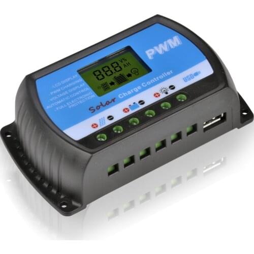 Wholesale Price 12V 24V Solar Controller 30A 20A 10A Voltage Regulator PWM Solar Charge Controller LCD USB 5V Solar Regulator
