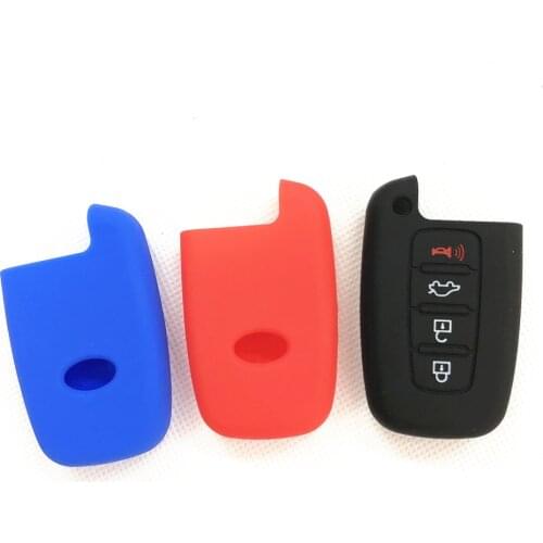 4 Button Fit For Kia Sportage Soul Sorento Forte Rio k5 Optima Hyundai Elantra Sonata Veloster Genesis Silicone Key Cover Case