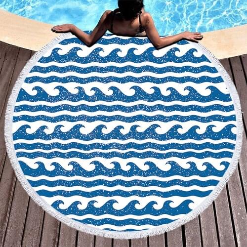 Nordic Plaid Large 150cm Round Beach Bath Towel Summer Travel Sports Towels Soft Microfiber Absorbent Attractive Fashion Towels