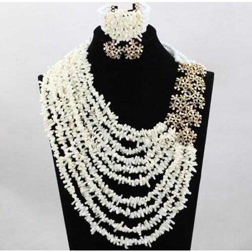 Fabulous White African Coral Beads Jewelry Set Arabic Wedding Bridal Coral Broken Beads Jewelry Set Hot Free Shipping CNR532