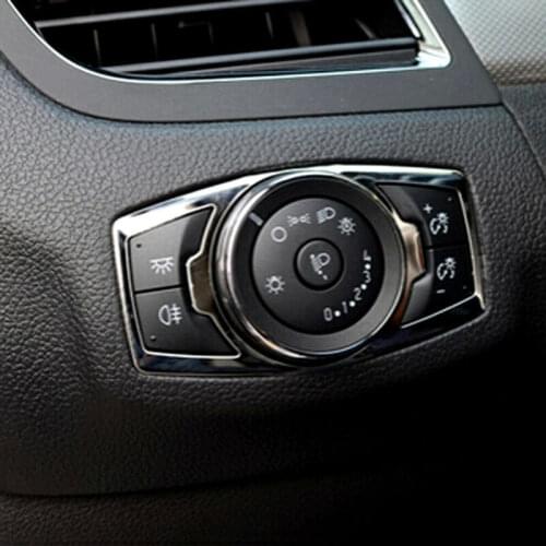 Steel Inner Head Light Lamp Switch Button Cover Trim for Ford Explorer 2011-2018