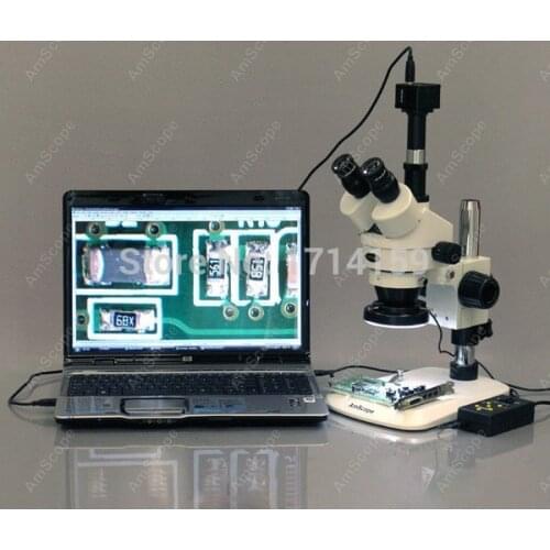 Dental Lab-AmScope Supplies 3.5X-90X Zoom Stereo Microscope w 8MP Camera + 144-LED 4-Zone Light