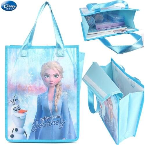 Disney cram bag portable file bag children hand carry cram bag art bag cram school carry book bag ice and snow Childrens gifts