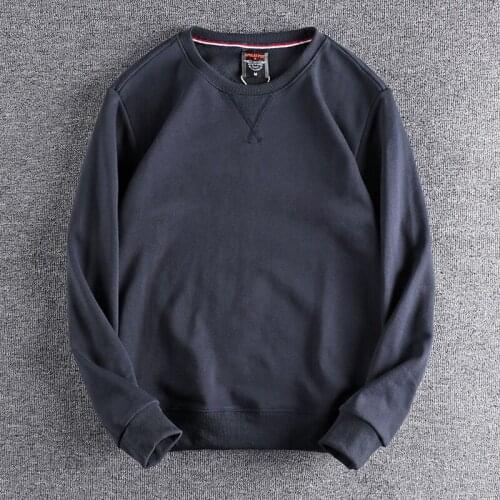 2021 Basic solid color mens round neck hoodies soft cotton versatile fashion loose YOUTH LONG SLEEVE TOP hoodies top coat 329