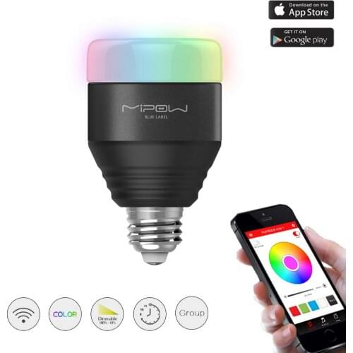 MIPOW Bluetooth Smart LED Light Bulbs 5W E27 Playbulb APP Smartphone Group Controlled Dimmable Color Changing Smart illumination