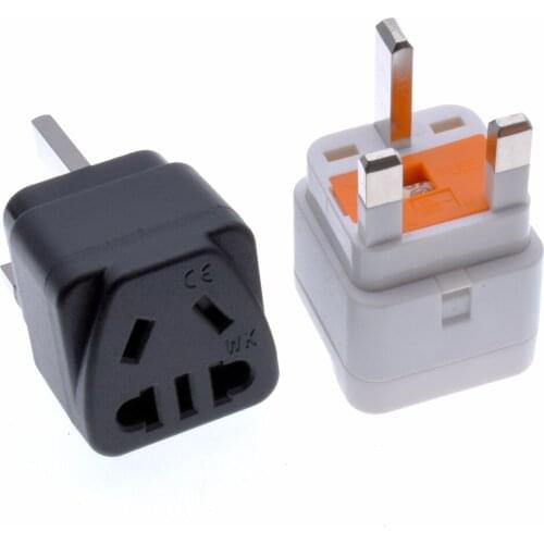UK Travel Plug Adapter With 13A Fuse, AUS US American type B EU 4.0MM input to type G 3 pins 13A charge power plug travel