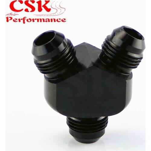 Inlet AN8 8AN Outlet Y Block Car Aluminum Alloy Fittings Adapter Black