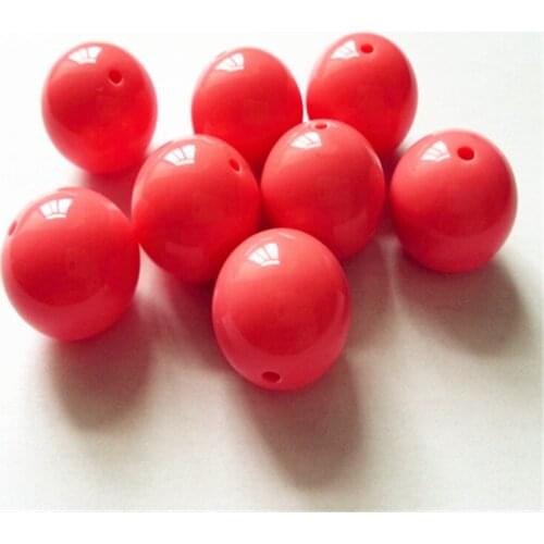 Choose size) 6mm/8mm/10mm/12mm/14mm/16mm/18mm/22mm/24mm/25mm guava color Acrylic Solid Beads for Necklace Jewelry
