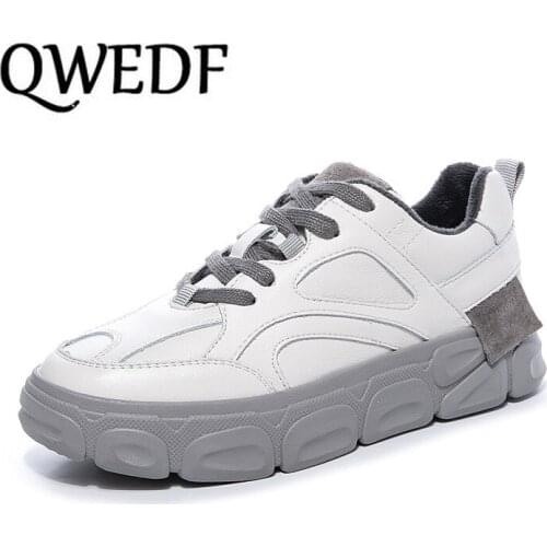 2019 New Casual Womens Sneakers Lace Up Platform Shoes Woman For Thick Soled Vulcanize Shoes Comfortable Footwear X12-67
