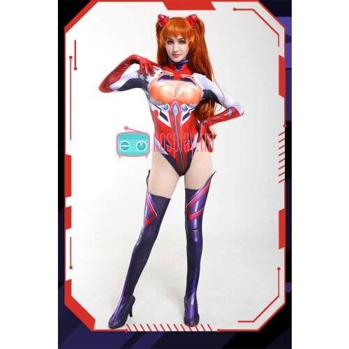 Asuka Langley Soryu Cosplay Asuka Langley Soryu Combat Suit Cosplay Costume Adult Printing Tights Bodysuits For Women H