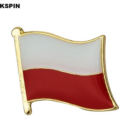 Poland flag pin White Red lapel pin badge 10pcs a lot Brooch Icons KS-0038