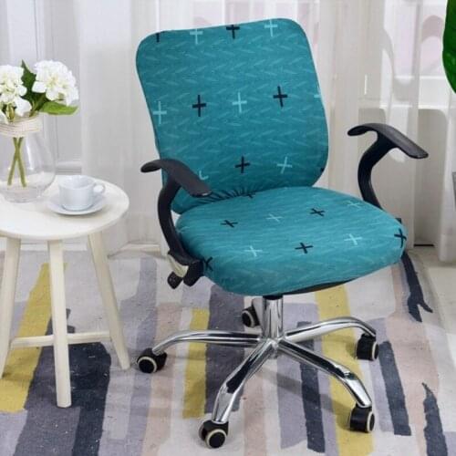2Pcs/set High Elastic Computer Chairs Covers Home Office Swivel Chairs Seat Covers Spandex Split Chairs Covering funda silla