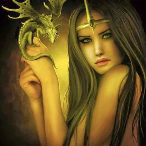 5D Diy Diamond Embroidery Full Round/Square Dragon Girl Diamond Painting Cross Stitch Diamond Mosaic Needlework Fashion Decor