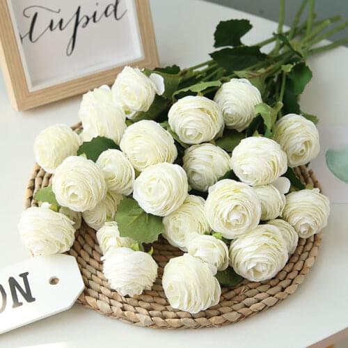 3 Heads Dew Lotus Decoration Artificial Flower Fake Silk Flores Christmas Wedding Party Home Decorative Simulation Flowers
