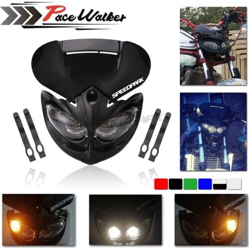 Fairing Head Lamp High / Low Beam Motorcycle Dual Headlight for F-Eagle Apollo DC 12V 18W Applicable to Universal Motorcycles