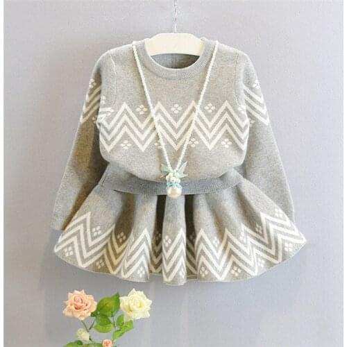 Girls Clothes Set 2pcs Spring Autumn Sweater Set Top Cloth And Skirt Set Childrens Cloth set
