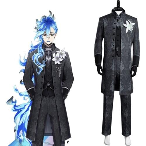Twisted-Wonderland Hercules Idia Cosplay Costume Uniform Trench Coat Outfits Halloween Carnival Costumes