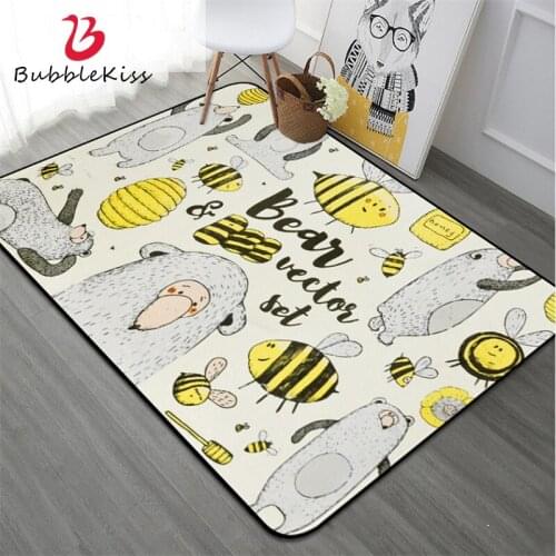 Bubble Kiss Cartoon Pattern Carpet Modern Rugs For Living Room Carpet Kids Room Decor Rug Non-Slip Yellow Blue Bedroom Carpet