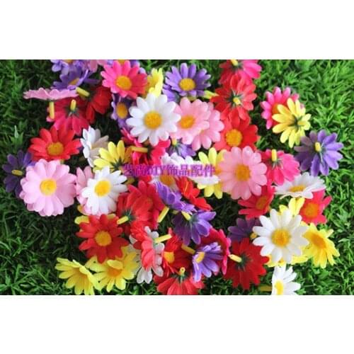 4CM Small Fabric Artificial Silk sunflowers heads,Floral Head Wreath,Diy Bouquet Accessories Decorations for Wedding,Home Table