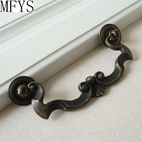 4 1/4" Dresser Pulls Drawer Pull Handles Antique Bronze Bail Cabinet Handle / Furniture Door Hardware Drop Swing 108 mm 4.25"