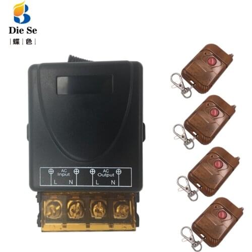 High-Power 2000W 433MHz Wireless Remote Control AC 75V~220V Transmitor RF Receiver for Factory Farm Office Ventilation Pump LED