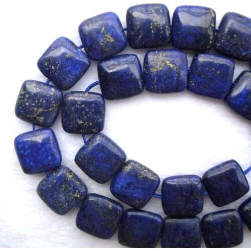 Natural Lapis Lazuli Flat Square 14*14mm Loose Beads For Jewelry Making DIY Bracelet Necklace Earrings