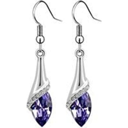 New fashion gilded earrings fine jewelry accessories white silver crystals long earrings wholesale women