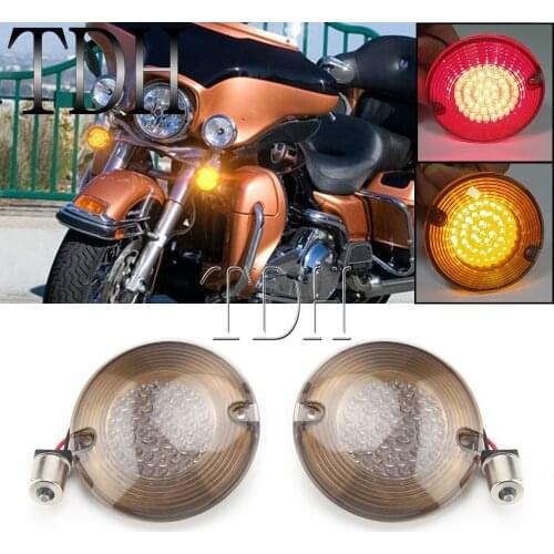 Pair 1156 Motorcycle LED Turn Signal Indicator Light Lens Cover for Harley Electra Glide Road King FLHR FLHT FLTR FLHRC FLTCU