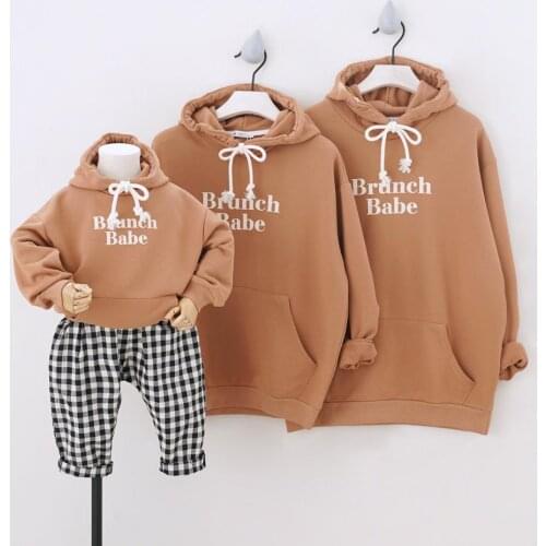 Dojhonkids Hoodies Family Matching Outfits Sport Sweatshirts for a Family of Three Hooded Parent-Child Clothing 2020 Couple Wear