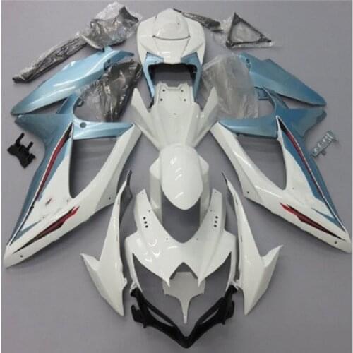 Full Fairing Kit ABS Bodywork Fairing Kit for SUZUKI GSX-R 600 750 2008 2009 2010 GSXR Matte 08 09 10 K8 white light blue sets
