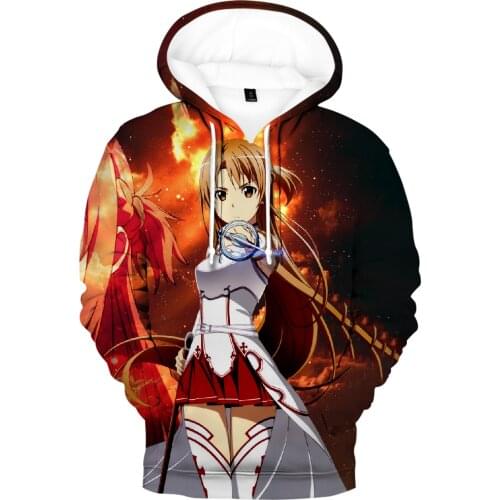Popular animation Sword Art Online 3D Print Hoodies Hot Sale Boys/Girls/Kids Spring Autumn Tops Cartoon Sword Art Online Hoodies
