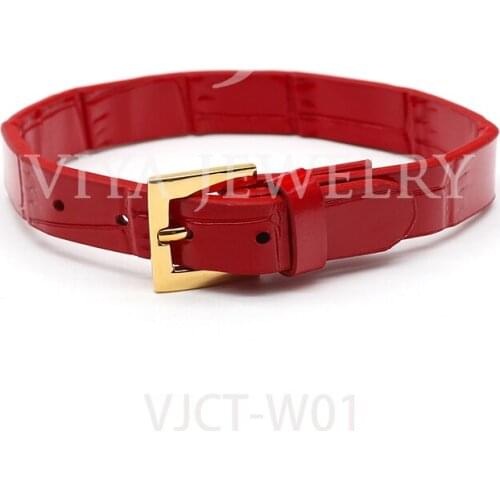 Trendy Casual Retro Simple Leather Strap Wrist Leather Belt Multiple Color Crocodile Print String Men Women cuff Bangle