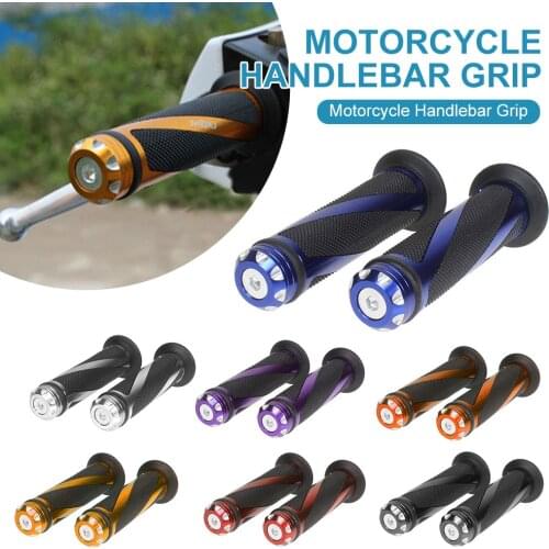 22mm Handle Grip 7/8" Aluminum Rubber Motorcycle Hand Grips Handlebar Grips Bar End Handle Throttle Grips Motorbike Bikes