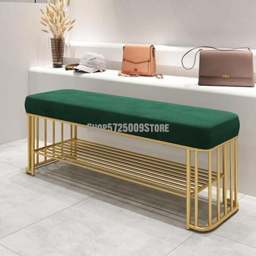 Nordic clothing store enters the shoe replacement stool, home entrance simple living room fitting room shop long strip shoe sofa