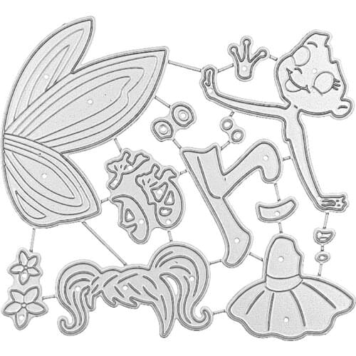 Fairy Metal Cutting Dies Stencil Scrapbooking DIY Album Stamp Paper Card Mold Embossing Decoration Craft M17D