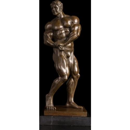 Home Decoration Human Body Figurine Bronze Art Decor Small Size Bronze Bodybuilder Statue Sculpture