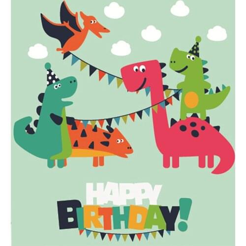 VinylBDS Photo Background Cartoon Animals For Birthday Kate Background Backdrop